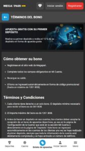 Apuestas gratis en deportes Megapari Bolivia